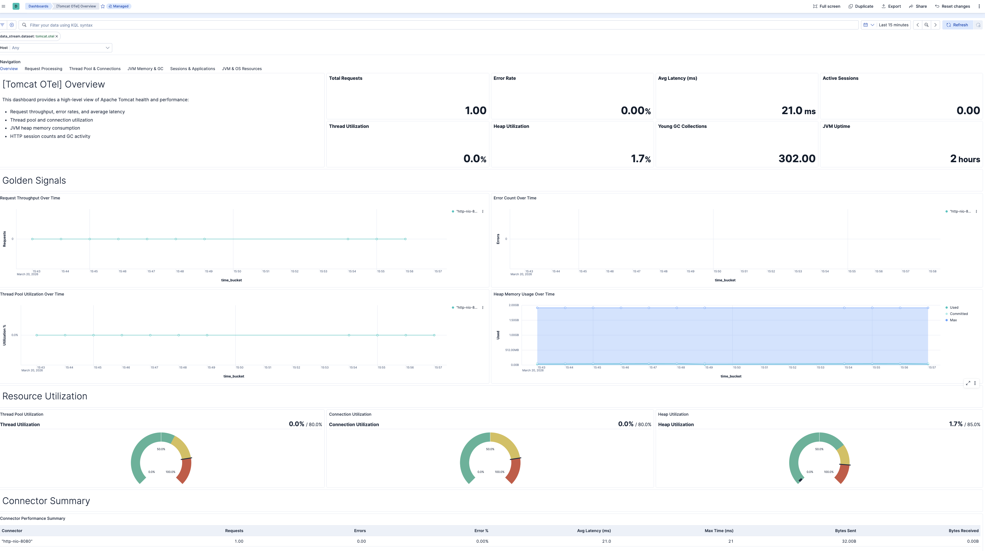 Apache Tomcat metrics overview