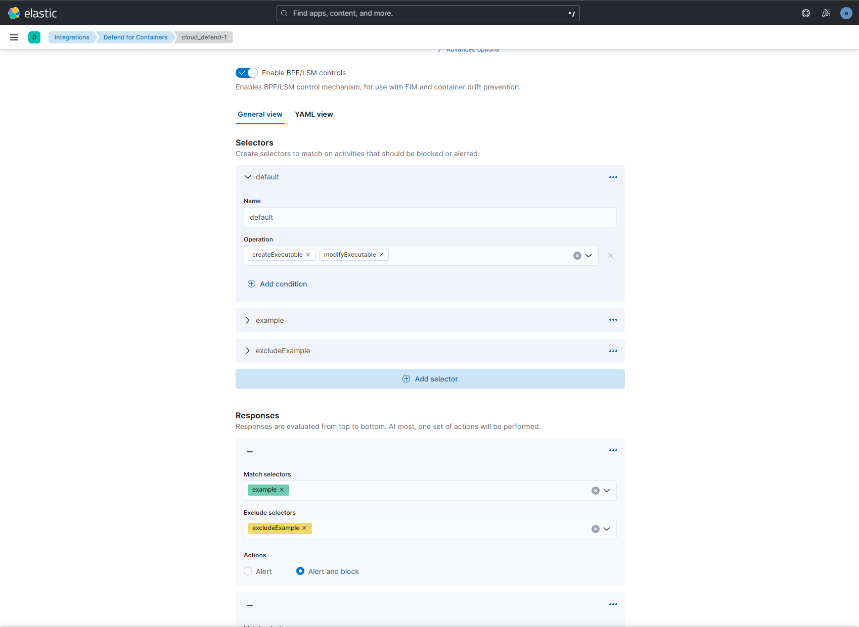 Control policy general view screenshot