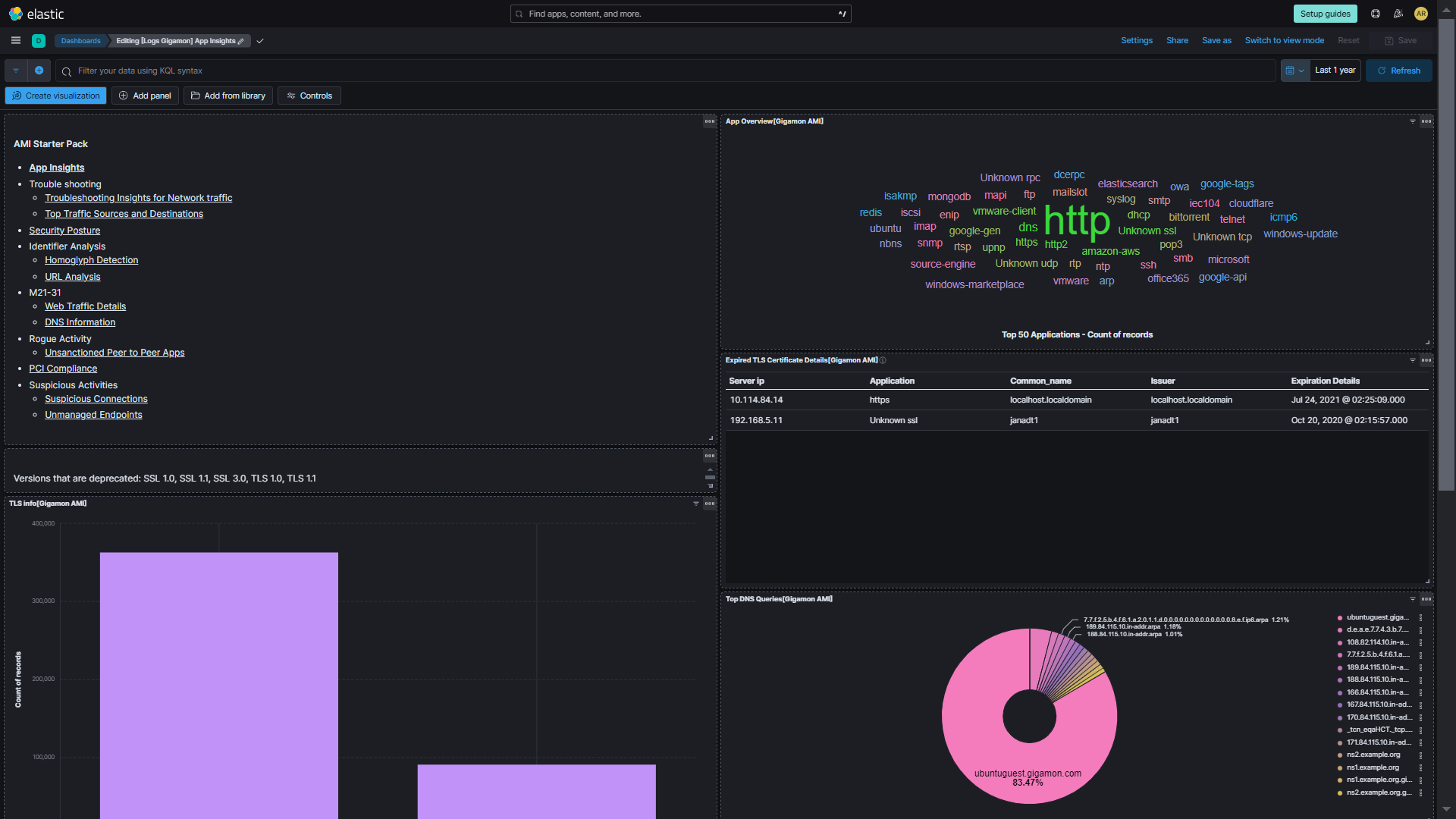 Gigamon App Insight Dashboard Screenshot