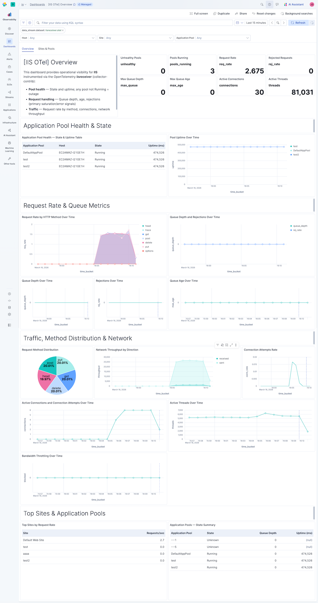 IIS OTEL Metrics screenshot