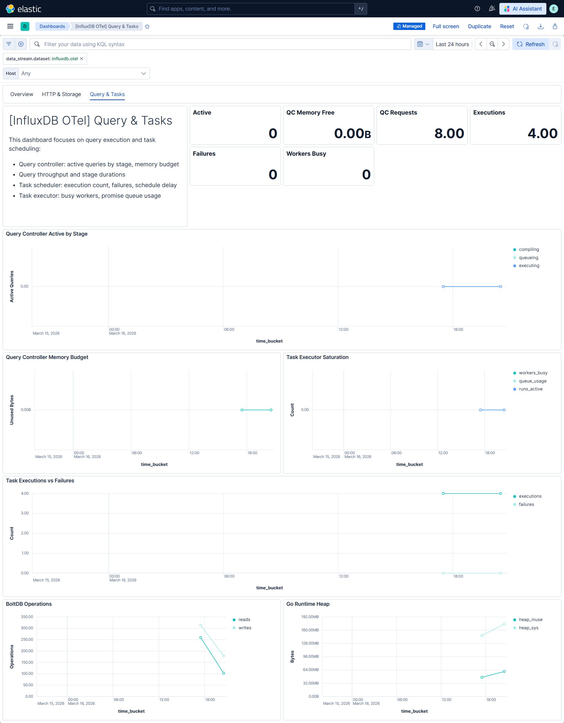 InfluxDb OpenTelemetry Query Tasks