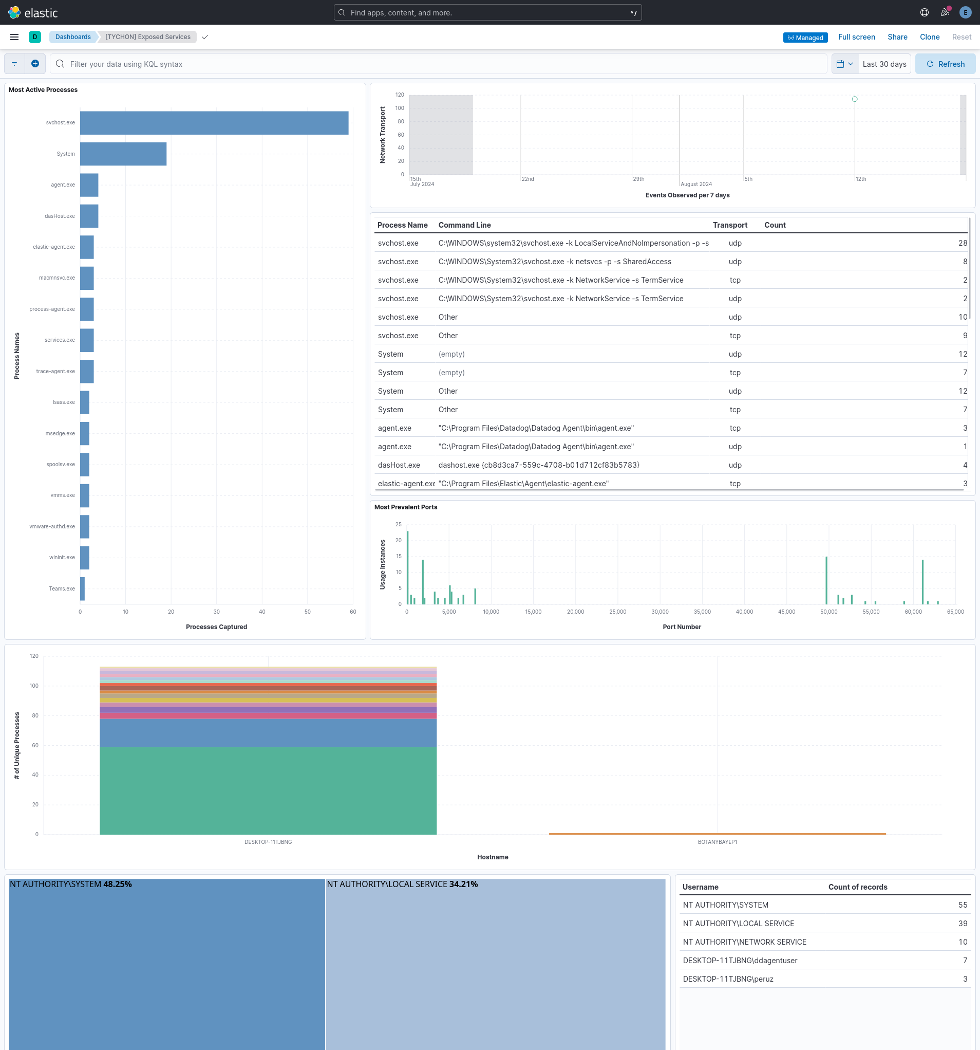 Dashboard [TYCHON] Exposed Services